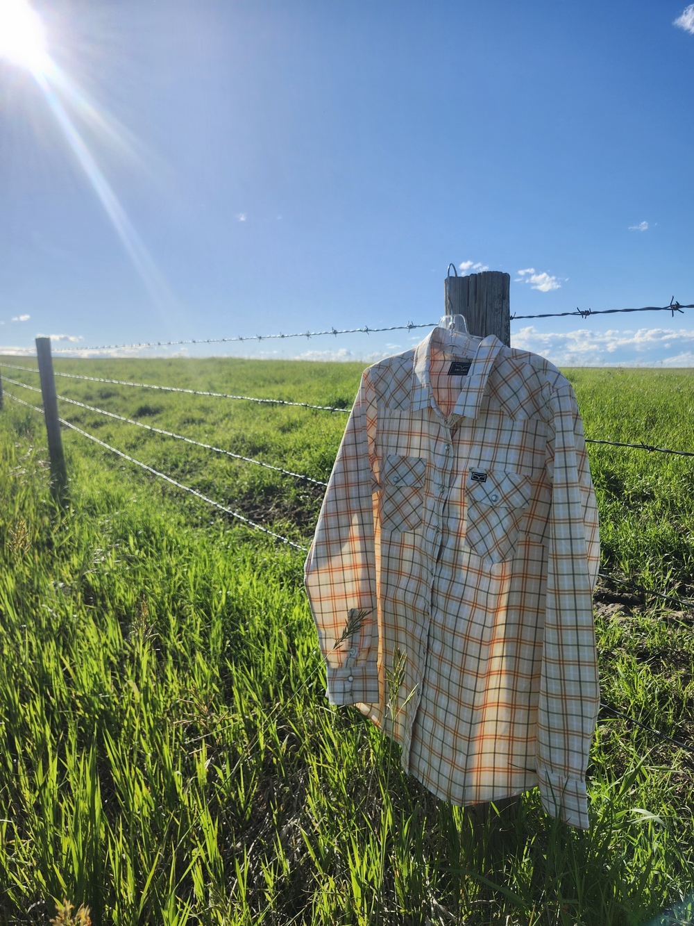 Kimes Ranch Orange & White Plaid Button-Down Shirt